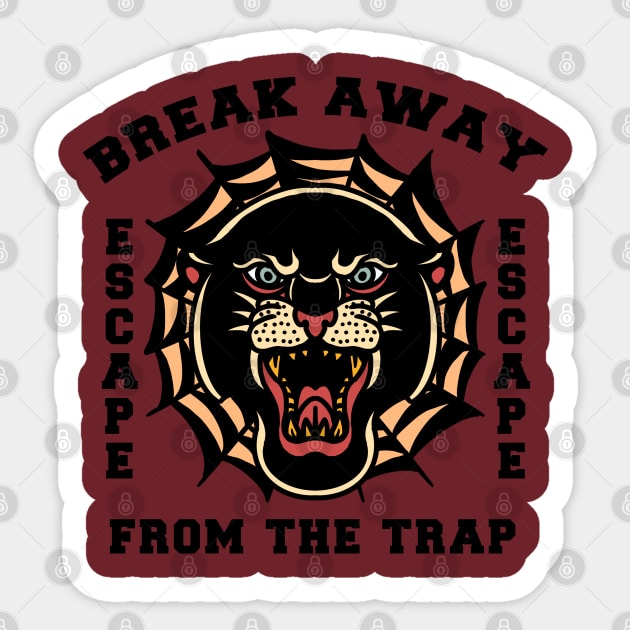 break away from the trap Sticker by donipacoceng